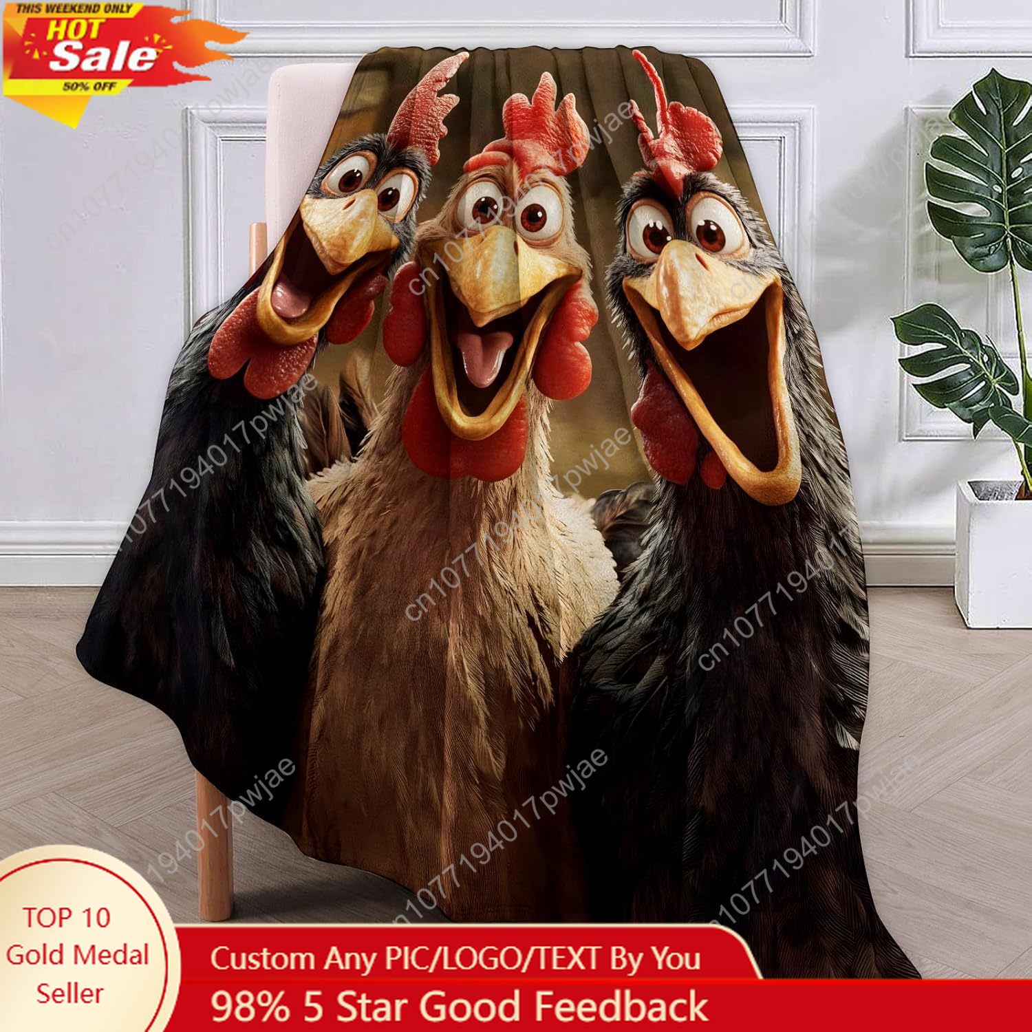 Home Textiles Towel - Tavuklar Battaniye Kadınlar için Hediyeler, Karikatür