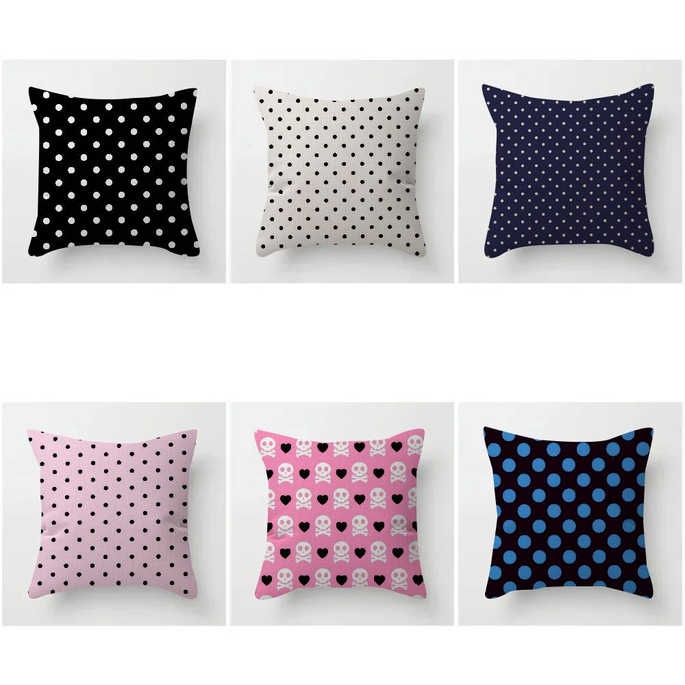 Pillow Cover 20X20 - Moda Puantiyeli Figür Yastık Kılıfı Tasarım