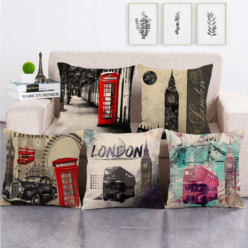 Home Textiles London - Retro Londra Tramvay Serisi Dijital baskı