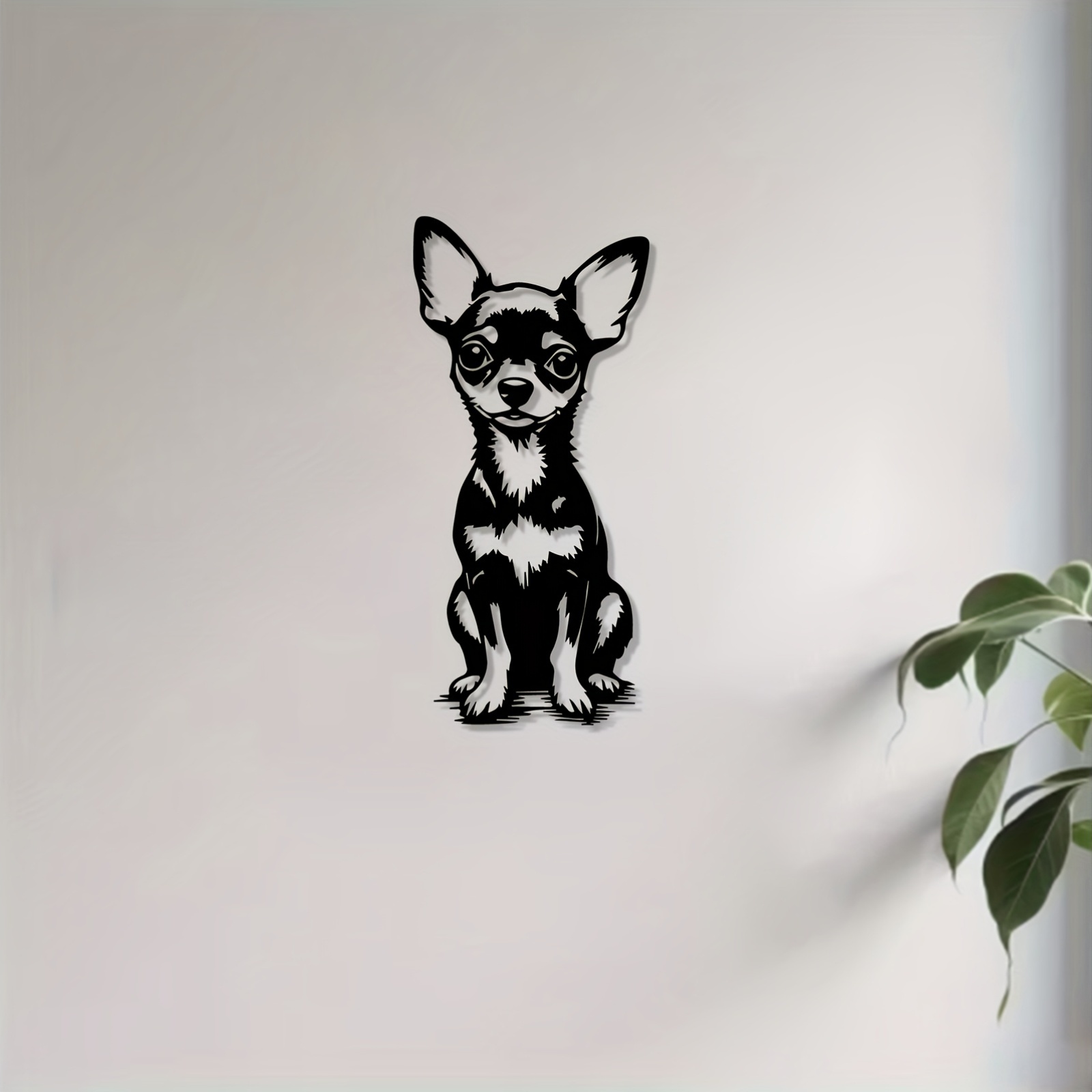 Home Textiles Products - Modern Metal Duvar Sanatı Sevimli Chihuahua