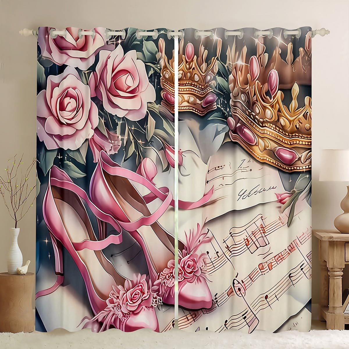 Pembe Gül Topuklu Ayakkabılar  - Home Textiles Luxury Curtains incelemesi ve fiyatı