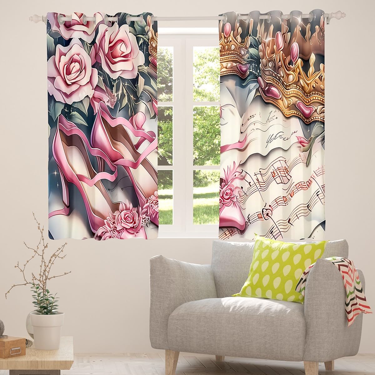 Pembe Gül Topuklu Ayakkabılar  - Home Textiles Luxury Curtains incelemesi ve fiyatı